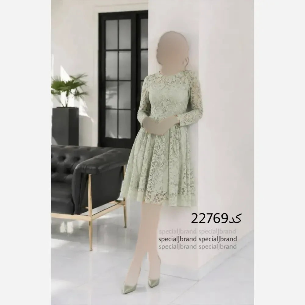ست لباس عروسکی دانتل برجسته زیپ دار زنانه