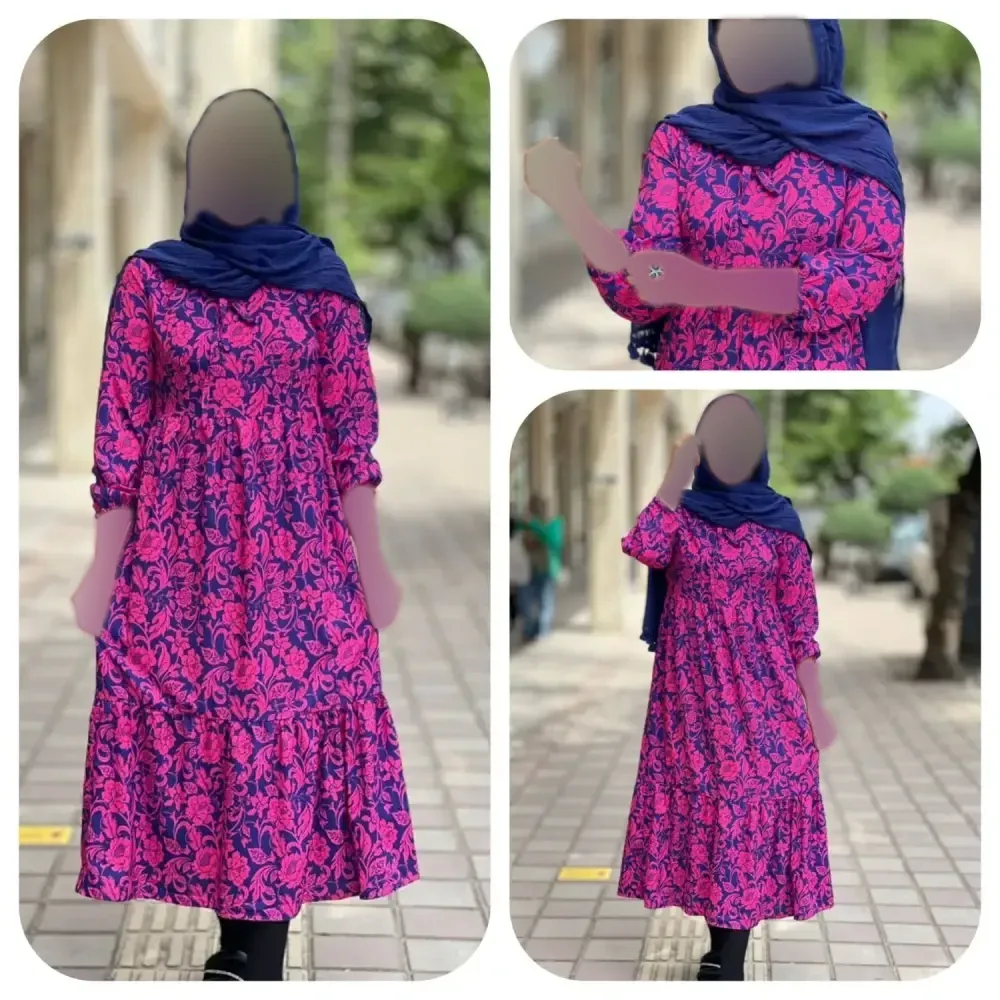 پیراهن ساحلی گلدار جنس بوگاتی اعلاء فری سایز