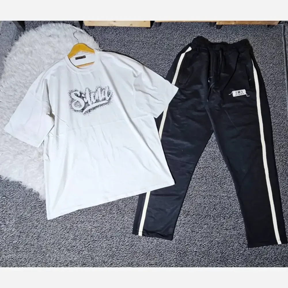 ست تیشرت و شلوار پنبه سوپر اصل اسپان نخ اعلا سایز بزرگ 3XL 4XL