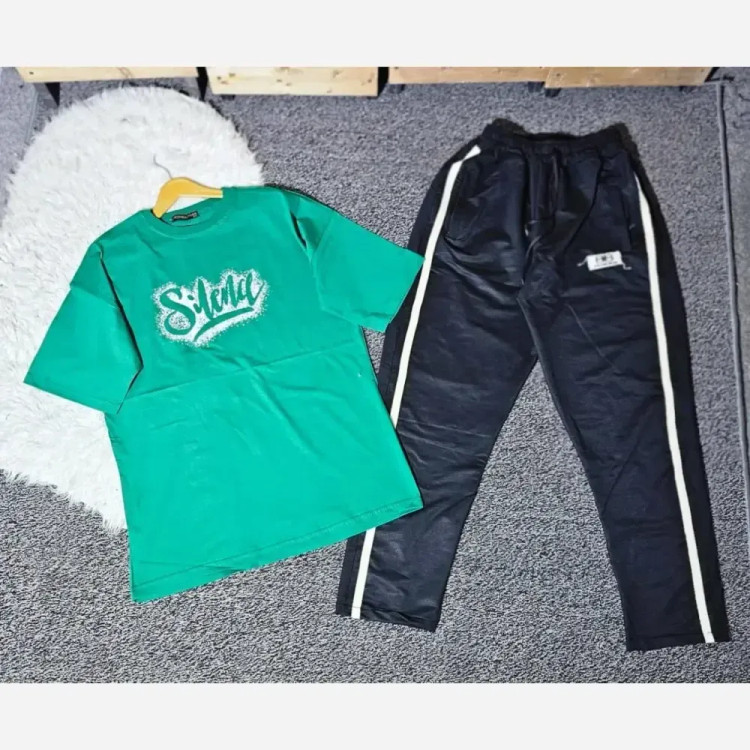 ست تیشرت و شلوار پنبه سوپر اصل اسپان نخ اعلا سایز بزرگ 3XL 4XL