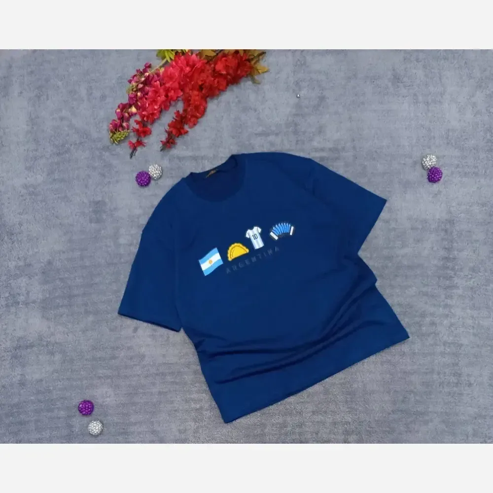 تیشرت قواره دار سوپر نخ پنبه گرم بالا مدل آرژانتین سایز XL و 2XL
