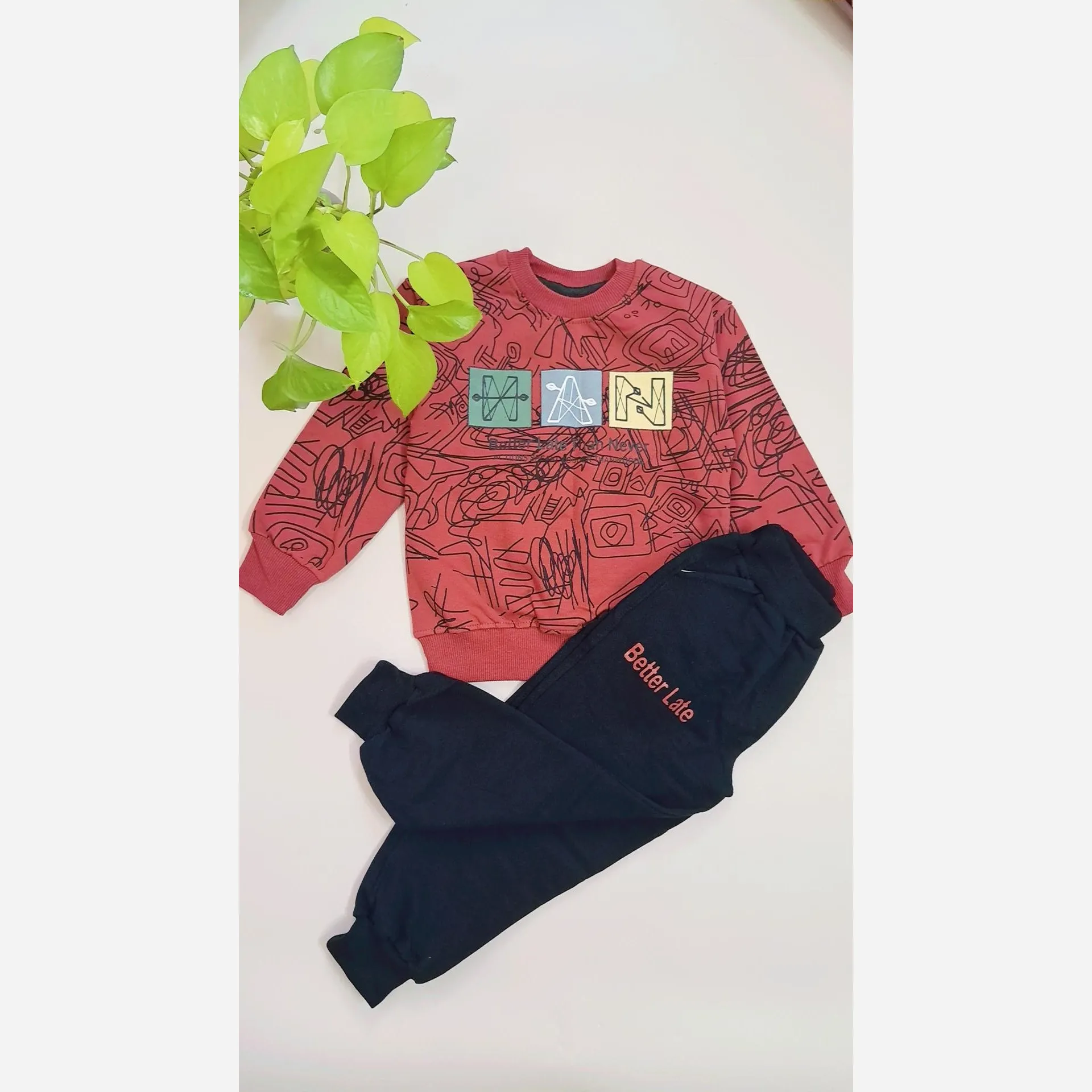 بلوز شلوار پسرانه دورس دونخ پنبه لاکرا سایز 35 تا 50