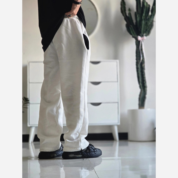 شلوار اسلش جاگر بگ دمپا گت دار دورس رنگ سفید مشکی سایز XXL و XXXL
