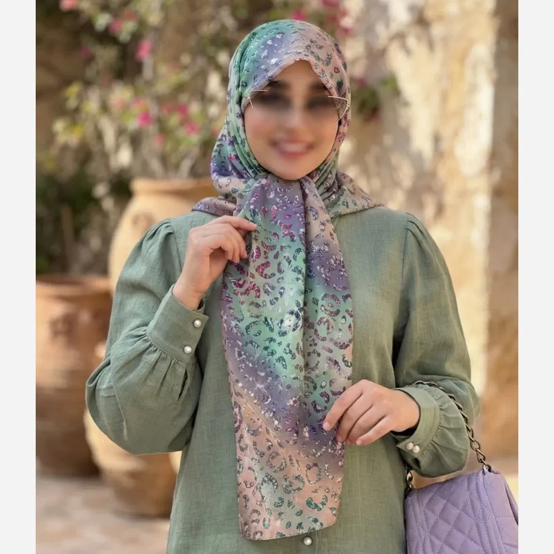 روسری نخی طرح آنجل قواره 110 دخترانه شاد