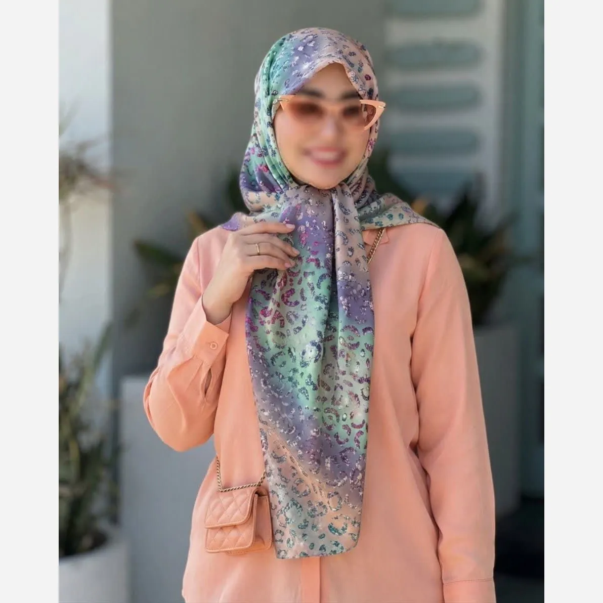 روسری نخی طرح آنجل قواره 110 دخترانه شاد