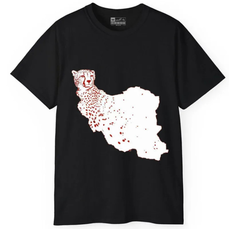 تی شرت آستین کوتاه مردانه پاد آفرین مدل نقشه ایران گربه