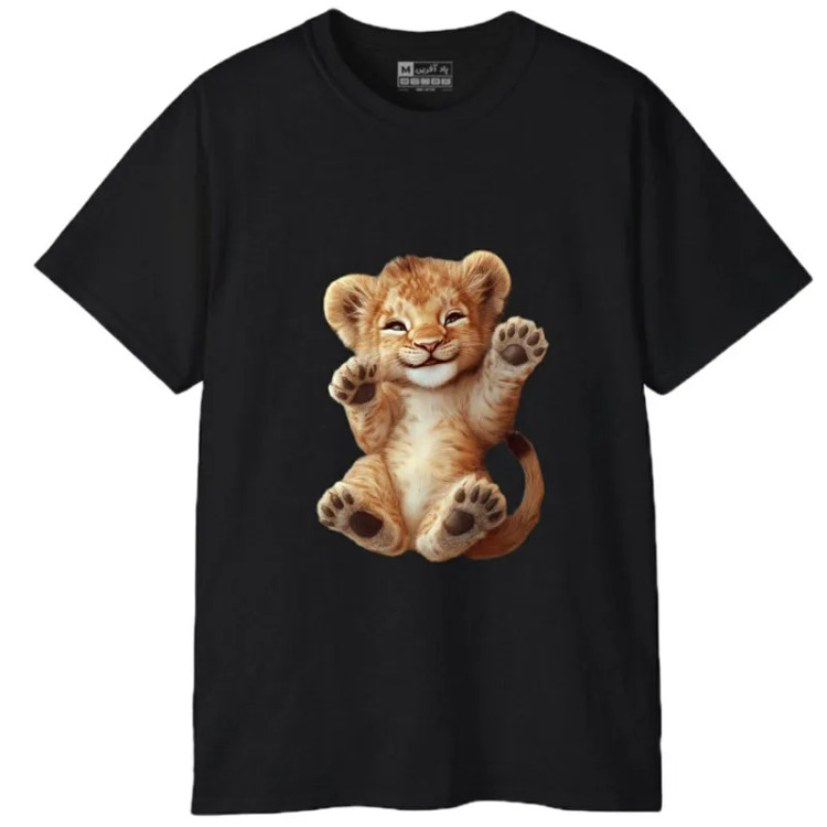 تیشرت آستین کوتاه مردانه مدل حیوانات بچه شیر