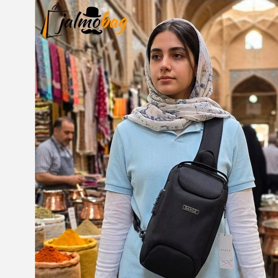 بادی بگ دستهدار رمزدار بنج BANGE پارچه ریپس خارجی آب گریز رنگ مشکی