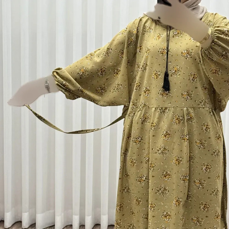 پیراهن نخی زنانه و دخترانه مدل بوگاتی منگولهدار فری سایز تا 52
