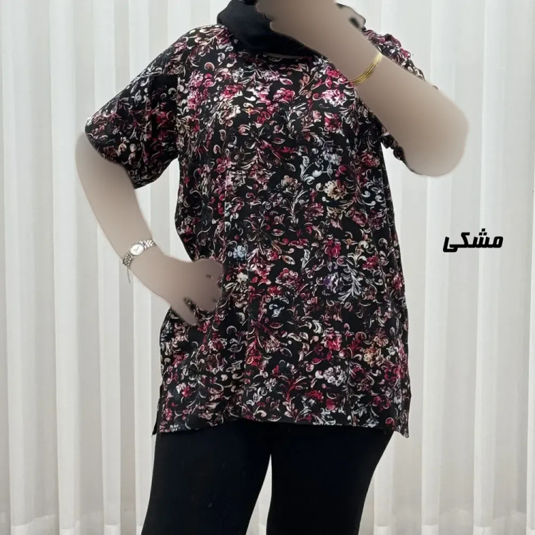 تیشرت نخی زنانه مدل پاپیا فری سایز مناسب تا سایز 50