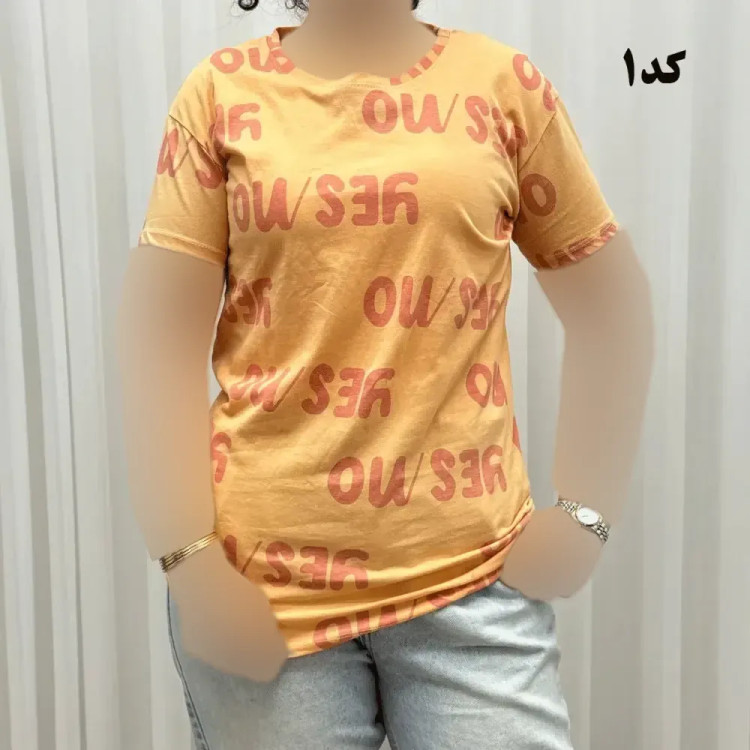تیشرت طرحدار H&M کد 1169 نخ پنبه چهارفصل زنانه دخترانه تنخور راحت