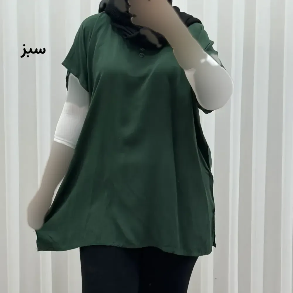 تاپ زنانه نخی ساده سایز بزرگ فری سایز مناسب تا سایز 54