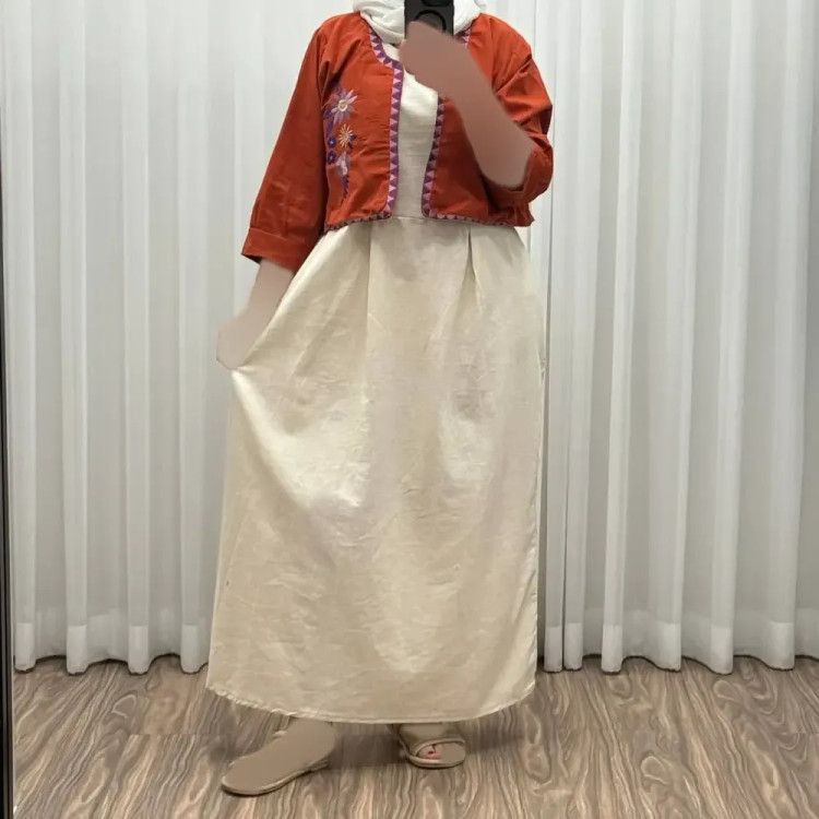 کت سارافون لینن مدل یولیا فری سایز زنانه مناسب تا سایز 48 چهارفصل شیک و راحت