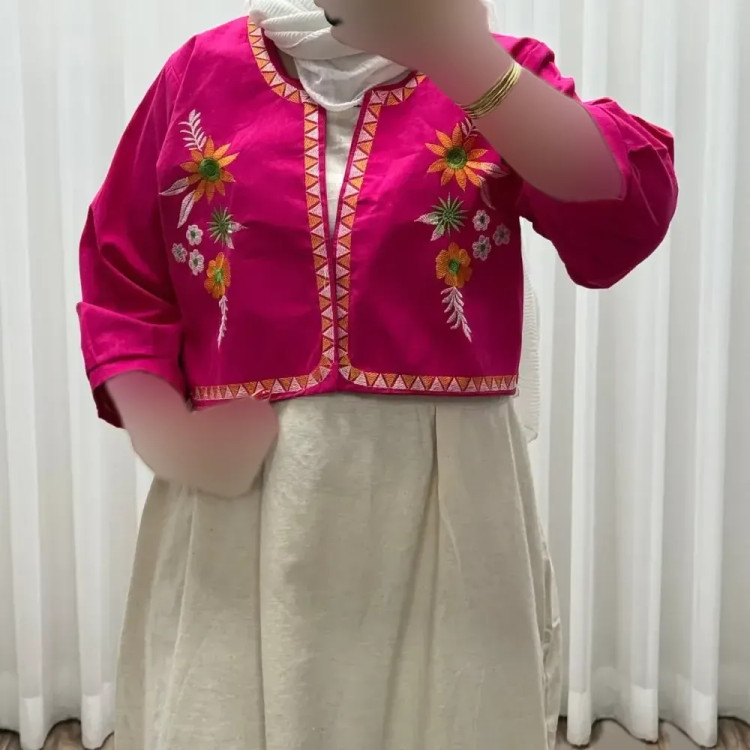 کت سارافون لینن مدل یولیا فری سایز زنانه مناسب تا سایز 48 چهارفصل شیک و راحت